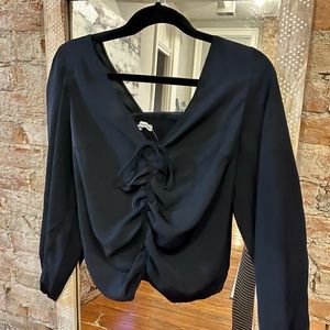 NWT Women’s black Abercrombie & Fitch long sleeve blouse size large